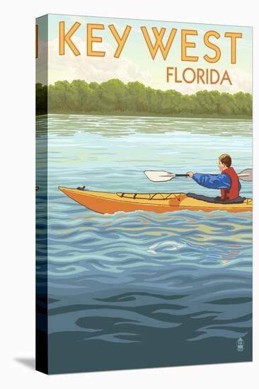 Key West, Florida - Kayaker-Lantern Press-Stretched Canvas