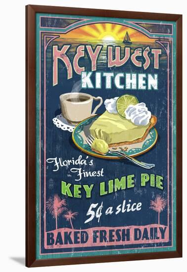 Key West, Florida - Key Lime Pie-Lantern Press-Framed Art Print