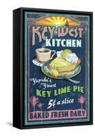 Key West, Florida - Key Lime Pie-Lantern Press-Framed Stretched Canvas