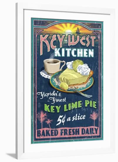 Key West, Florida - Key Lime Pie-Lantern Press-Framed Art Print