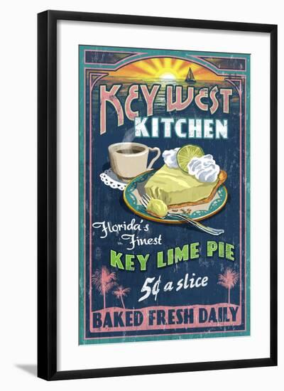 Key West, Florida - Key Lime Pie-Lantern Press-Framed Art Print