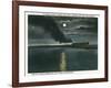 Key West, Florida - Key West Extension Train at Night-Lantern Press-Framed Art Print