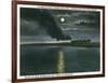 Key West, Florida - Key West Extension Train at Night-Lantern Press-Framed Art Print