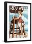 Key West, Florida - Lifeguard Pinup Girl-Lantern Press-Framed Art Print