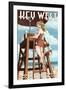 Key West, Florida - Lifeguard Pinup Girl-Lantern Press-Framed Art Print