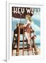 Key West, Florida - Lifeguard Pinup Girl-Lantern Press-Framed Art Print