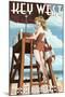 Key West, Florida - Lifeguard Pinup Girl-Lantern Press-Mounted Art Print