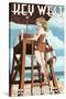 Key West, Florida - Lifeguard Pinup Girl-Lantern Press-Stretched Canvas
