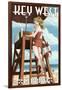 Key West, Florida - Lifeguard Pinup Girl-Lantern Press-Framed Art Print