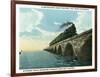 Key West, Florida - Long Key Viaduct Train Crossing Scene-Lantern Press-Framed Art Print