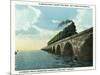 Key West, Florida - Long Key Viaduct Train Crossing Scene-Lantern Press-Mounted Art Print
