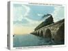 Key West, Florida - Long Key Viaduct Train Crossing Scene-Lantern Press-Stretched Canvas