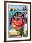 Key West, Florida - Montage-Lantern Press-Framed Art Print