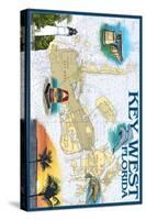 Key West, Florida - Nautical Chart-Lantern Press-Stretched Canvas