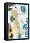 Key West, Florida - Nautical Chart-Lantern Press-Framed Stretched Canvas