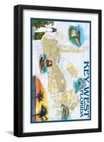 Key West, Florida - Nautical Chart-Lantern Press-Framed Art Print