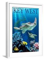 Key West, Florida - Sea Turtles-Lantern Press-Framed Art Print