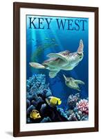 Key West, Florida - Sea Turtles-Lantern Press-Framed Art Print