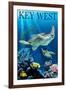 Key West, Florida - Sea Turtles-Lantern Press-Framed Art Print