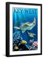 Key West, Florida - Sea Turtles-Lantern Press-Framed Art Print