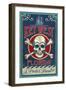 Key West, Florida - Skull and Crossbones-Lantern Press-Framed Art Print