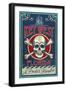 Key West, Florida - Skull and Crossbones-Lantern Press-Framed Art Print