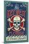 Key West, Florida - Skull and Crossbones-Lantern Press-Mounted Art Print