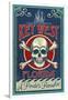 Key West, Florida - Skull and Crossbones-Lantern Press-Framed Art Print