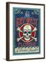 Key West, Florida - Skull and Crossbones-Lantern Press-Framed Art Print