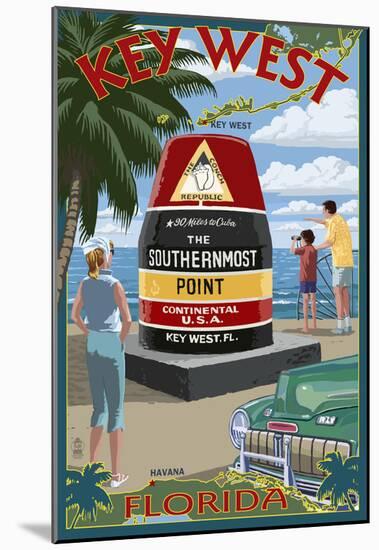 Key West, Florida - Southernmost Point-null-Mounted Poster