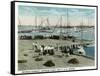 Key West, Florida - Sponge Market at P and O Docks-Lantern Press-Framed Stretched Canvas