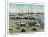 Key West, Florida - Sponge Market at P and O Docks-Lantern Press-Framed Art Print