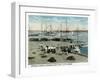 Key West, Florida - Sponge Market at P and O Docks-Lantern Press-Framed Art Print