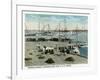 Key West, Florida - Sponge Market at P and O Docks-Lantern Press-Framed Art Print