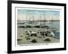 Key West, Florida - Sponge Market at P and O Docks-Lantern Press-Framed Art Print