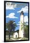 Key West Lighthouse, Florida Day Scene-Lantern Press-Framed Art Print