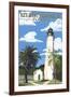 Key West Lighthouse, Florida Day Scene-Lantern Press-Framed Art Print