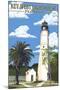 Key West Lighthouse, Florida Day Scene-Lantern Press-Mounted Art Print