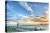 Key West Lone Figure Sunset-Robert Goldwitz-Stretched Canvas