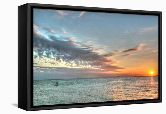 Key West Paddleboard Sunset-Robert Goldwitz-Framed Stretched Canvas