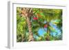 Key West Pink Flowers Palm-Robert Goldwitz-Framed Photographic Print