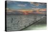 Key West Sunrise Gulls and Pier-Robert Goldwitz-Stretched Canvas