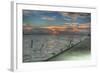 Key West Sunrise Gulls and Pier-Robert Goldwitz-Framed Photographic Print