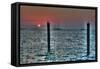 Key West Sunset Two Pilings-Robert Goldwitz-Framed Stretched Canvas