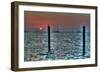 Key West Sunset Two Pilings-Robert Goldwitz-Framed Photographic Print