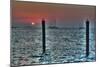 Key West Sunset Two Pilings-Robert Goldwitz-Mounted Photographic Print