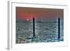 Key West Sunset Two Pilings-Robert Goldwitz-Framed Photographic Print