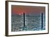 Key West Sunset Two Pilings-Robert Goldwitz-Framed Photographic Print