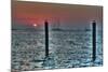 Key West Sunset Two Pilings-Robert Goldwitz-Mounted Photographic Print