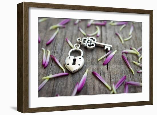 Key With Heart Shaped Lock-kbuntu-Framed Art Print